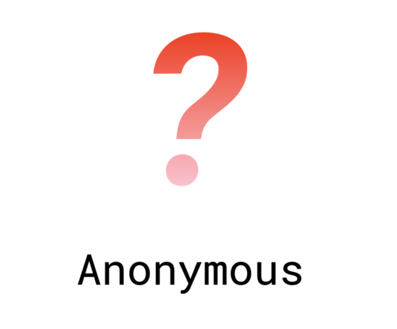 Red gradient question mark with Anonymous underneath
